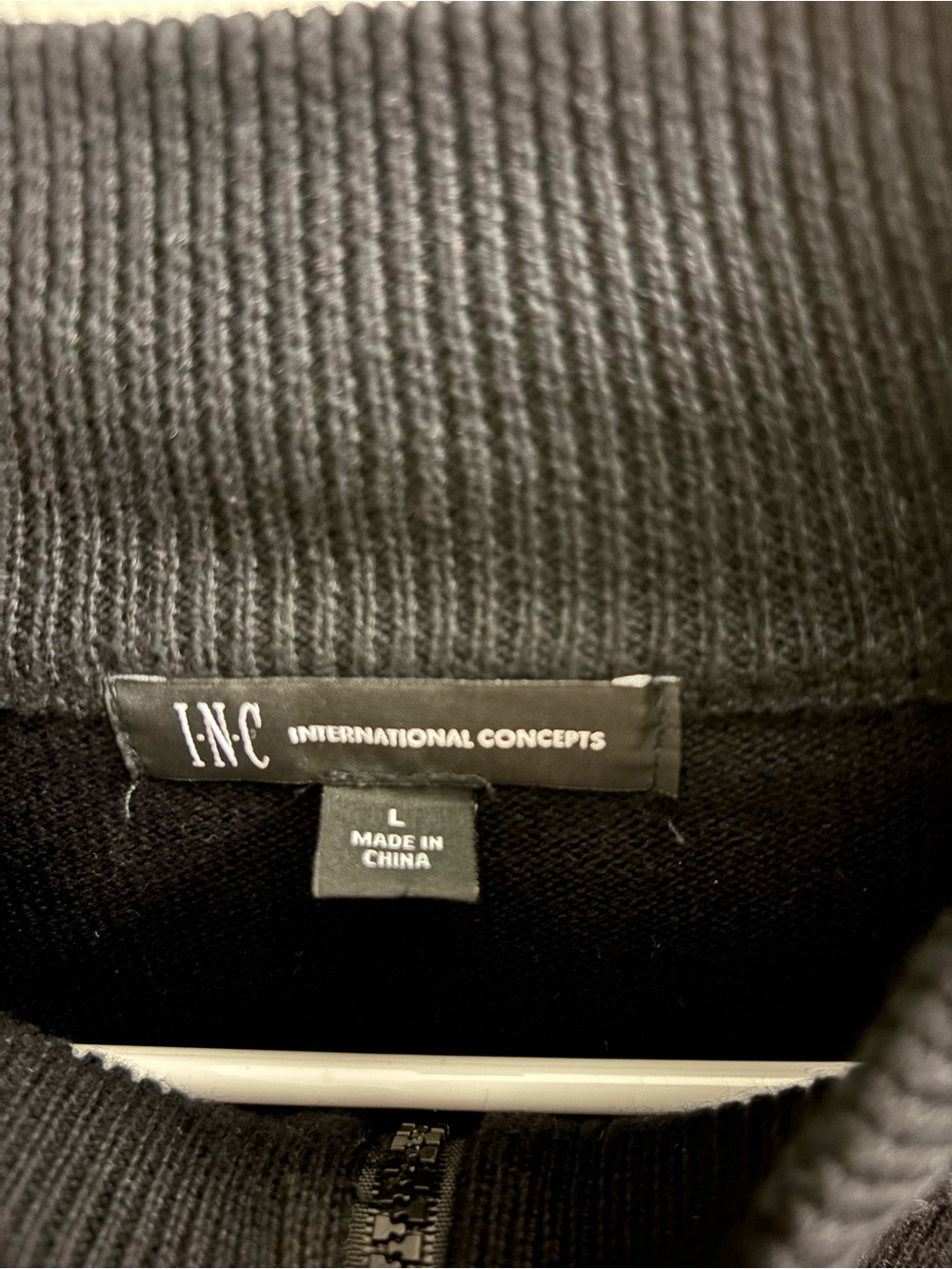INC Black Zip up Sweater for Men in Size L - Picture 3 of 4